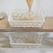 White Cotton Handmade Woven Storage Basket with Handles Set of 2 19", 18"